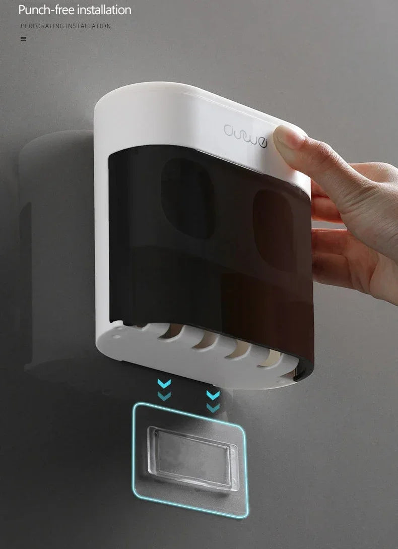 Wall Mounted Automatic Toothpaste Squeezer Toothpaste Dispenser Magnetic Toothbrush Holder Toothpaste Rack Bathroom Accessories