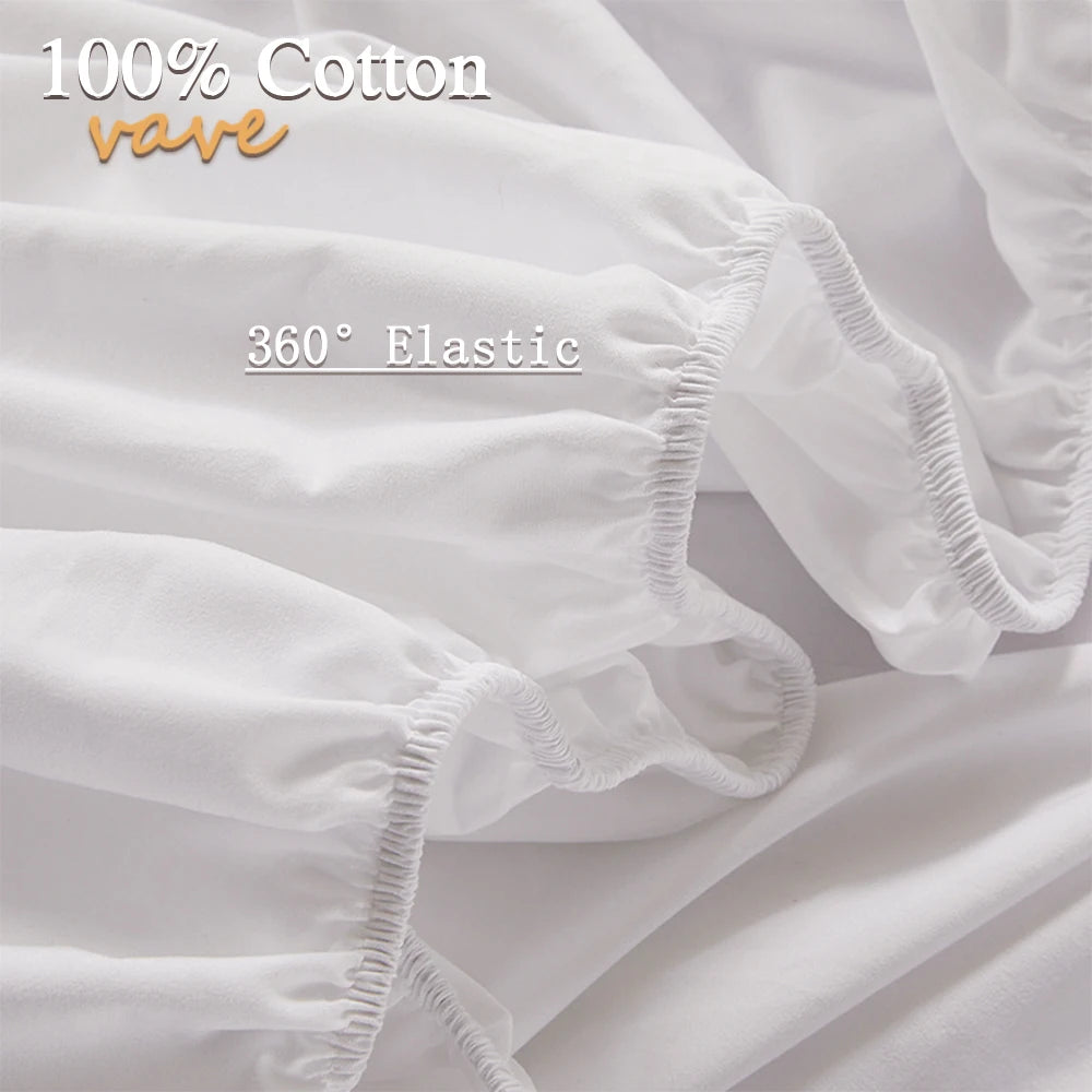 Premium 100% Cotton Fitted Sheet with Elastic Bands – Non-Slip, Adjustable Mattress Cover for Summer Comfort (160x200cm, Queen Size)